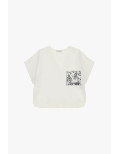 Blouse courte avec poche frontale décorée Dixie