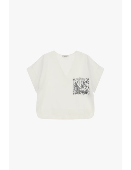 Korte blouse met versierde borstzak aan de voorkant Dixie