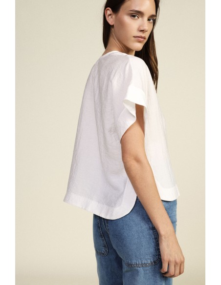 Blouse courte avec poche frontale décorée Dixie