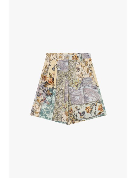 Dixie regular-fit short met patchwork-bloemenprint