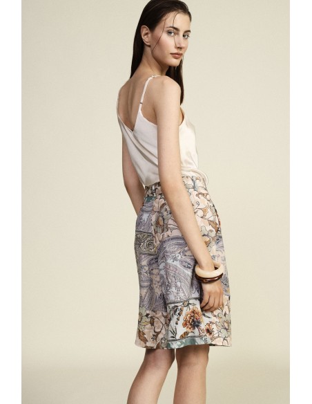 Dixie regular-fit short met patchwork-bloemenprint