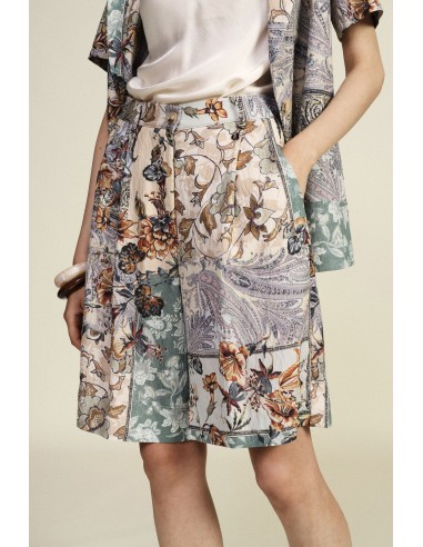 Dixie regular-fit short met patchwork-bloemenprint