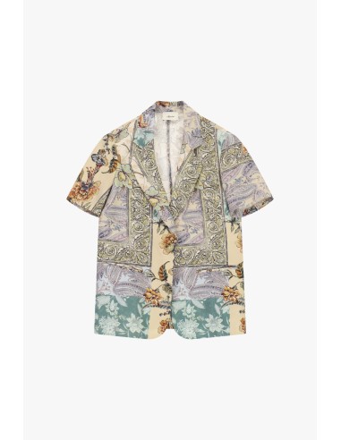 Veste-chemise fantaisie patchwork à manches courtes Dixie