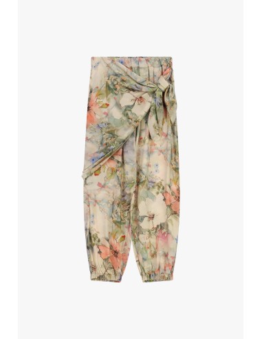 Pantalon de jogging à motif floral avec ceinture nouée Dixie