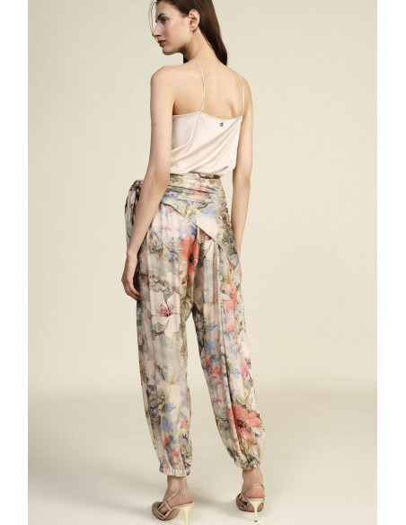 Joggingbroek met bloemenprint en gestrikte tailleband Dixie