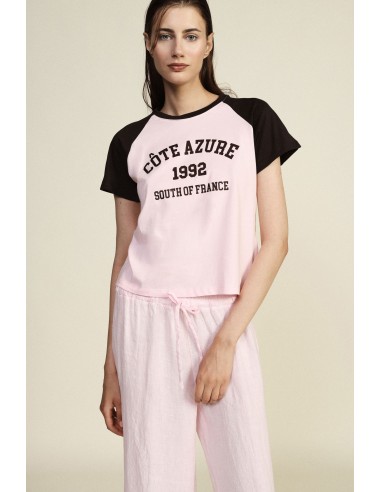 T-shirt à manches raglan et imprimé frontal Dixie
