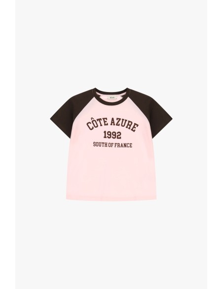 T-shirt à manches raglan et imprimé frontal Dixie