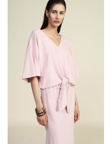 Blouse courte avec nœud sur le devant et manches amples Dixie