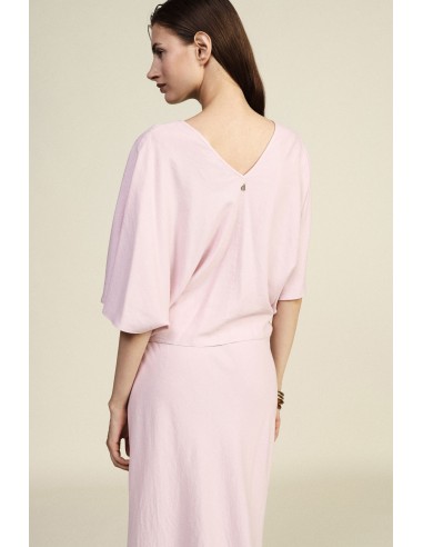 Blouse courte avec nœud sur le devant et manches amples Dixie