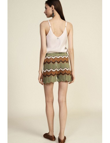 Short jacquard à rayures zigzag et bord festonné Dixie