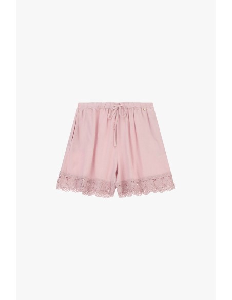 Short regular fit avec bordure en dentelle de Sangallo Dixie
