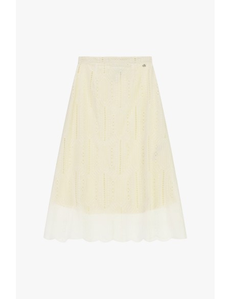 Jupe midi évasée avec broderie ajourée Dixie