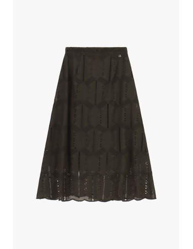 Jupe midi évasée avec broderie ajourée Dixie