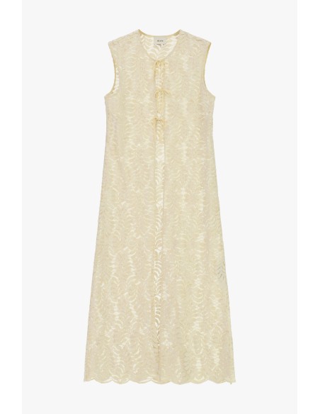 Gilet long ajouré sans manches avec lien Dixie