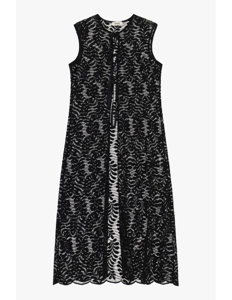 Gilet long ajouré sans manches avec lien Dixie