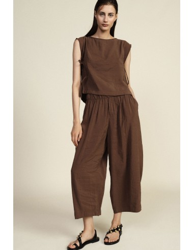 Dixie Palazzo-broek met cropped pijpen en elastische taille