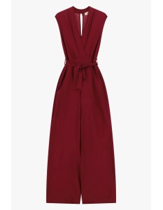 Mouwloze jumpsuit met riem en overslaghals Dixie