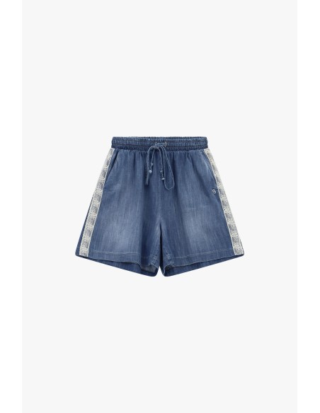 Regular-fit shorts met bedrukte zijbanden alstublieft