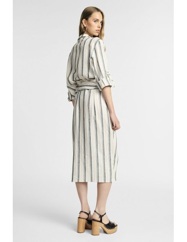 Jupe midi rayée avec ceinture nouée Please