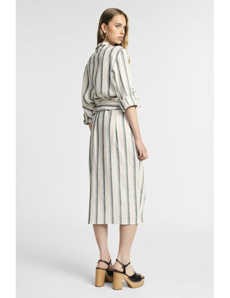 Jupe midi rayée avec ceinture nouée Please