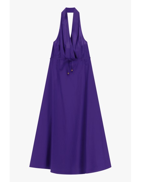 Robe longue à encolure américaine et ceinture Dixie
