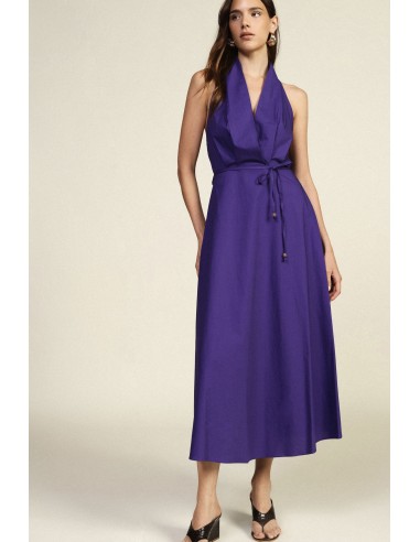 Robe longue à encolure américaine et ceinture Dixie