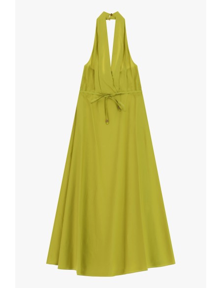 Robe longue à encolure américaine et ceinture Dixie