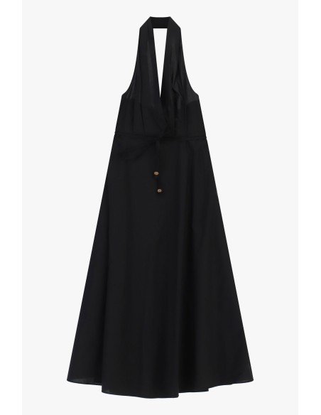 Robe longue à encolure américaine et ceinture Dixie