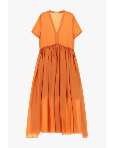 Robe longue à col V avec jupe évasée Dixie