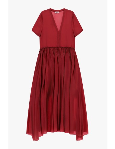 Robe longue à col V avec jupe évasée Dixie