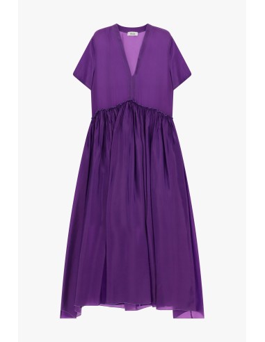 Robe longue à col V avec jupe évasée Dixie