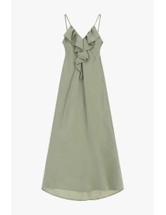 Robe longue à fines bretelles avec volant frontal Dixie 2