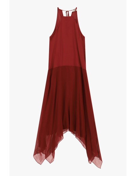 Lange mouwloze jurk met asymmetrische zoom Dixie