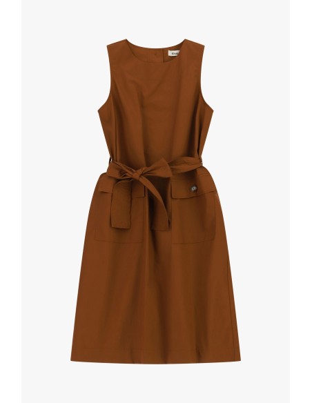 Robe sans manches avec ceinture et poches sur le devant Dixie