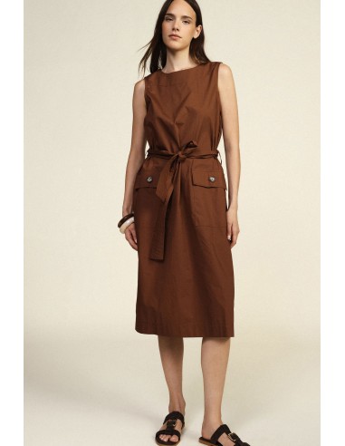Robe sans manches avec ceinture et poches sur le devant Dixie