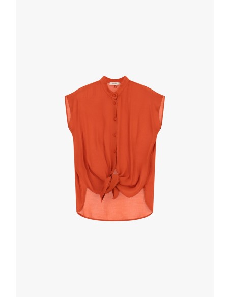 Mouwloze blouse met knoop aan de voorkant Dixie