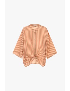Chemise rayée avec nœud sur le devant et manches larges Dixie