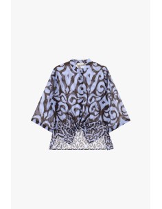 Chemise fantaisie avec nœud sur le devant et manches larges Dixie