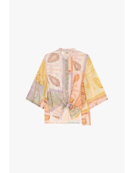 Chemise à motif cachemire et nœud sur le devant Dixie