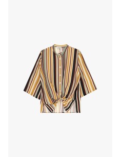 Chemise rayée avec nœud sur le devant et manches larges Dixie