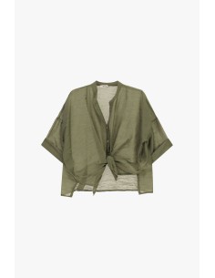 Chemise à nœud large sur le devant et à manches courtes Dixie 2