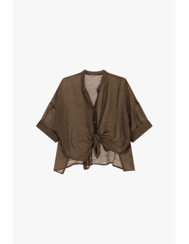 Chemise à nœud large sur le devant et à manches courtes Dixie