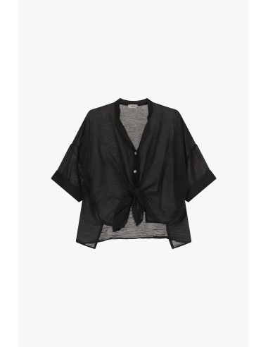 Chemise à nœud large sur le devant et à manches courtes Dixie
