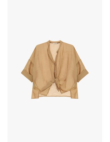 Chemise à nœud large sur le devant et à manches courtes Dixie