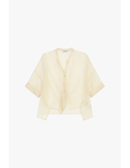Chemise à nœud large sur le devant et à manches courtes Dixie