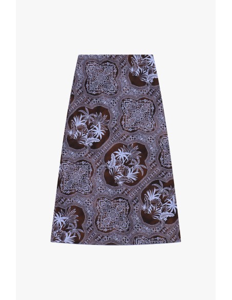 Dixie Midi-rok met geometrische en botanische fantasie