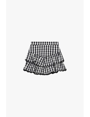Dixie Curly Ruffle Check Short Skirt (jupe courte à carreaux)
