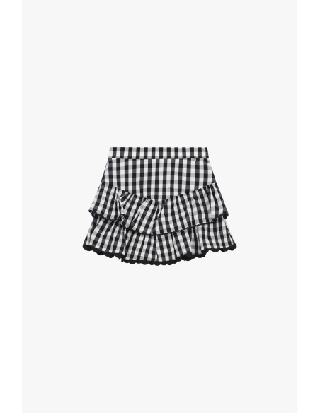 Dixie Curly Ruffle Check Short Skirt (jupe courte à carreaux)