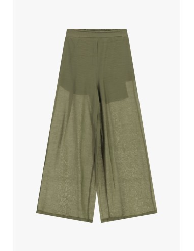 Pantalon large Palace avec taille élastique et Dixie transparent