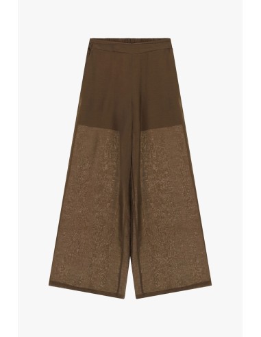 Pantalon large Palace avec taille élastique et Dixie transparent